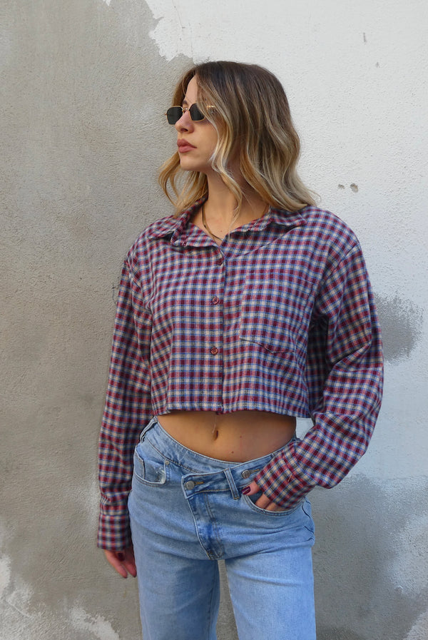 Camicia crop con spalline